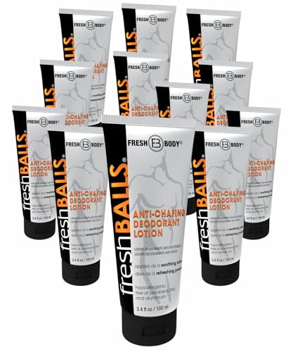 Fresh BALLS Men's Anti-Chafing Deodorant Lotion, 12-Pack