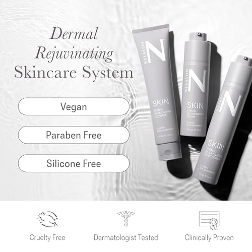 NULASTIN Dermal Rejuvenating Skincare System - Facial Cleanser, Moisturizer and Peptide Face Serum Trio to Support the Look of Firmness and Elasticity