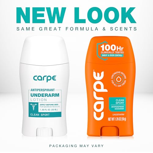Carpe Underarm Antiperspirant for Men and Deodorant For Women, Combat excessive sweating Stay fresh and dry, Multipack