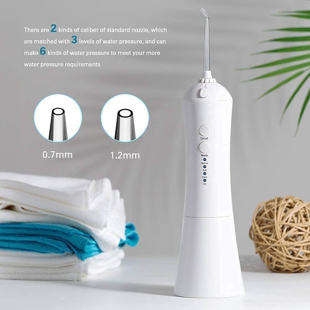 JYYBN Teeth Cleaner Electric Portable Water Flosser,USB Rechargeable Waterproof Teeth Cleaner for Home,with 3 Modes, 360° Rotatable Nozzle,230ml Removable Water Tank, Suitable for Business Trip