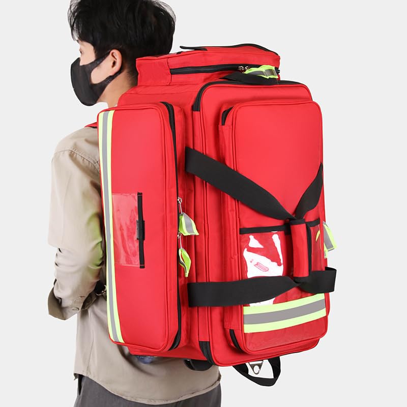 First Aid Kit with Compartments - Large Capacity Trauma Medical Kit for Home and Travel - Essential for Nurses, Doctors, Emergency Preparedness