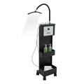 POIOKLJRE Waterfall Head Spa Machine with Water Circulation, Mobile Scalp Care Station Adjustable Temperature 86-131F, Two Storage Compartments for Salon Home Massage Center, Black