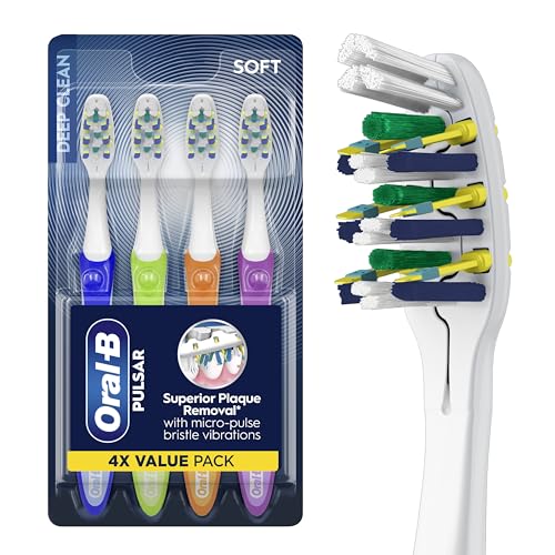 Oral-B Pulsar Soft Vibrating Battery Toothbrush, 4 Count