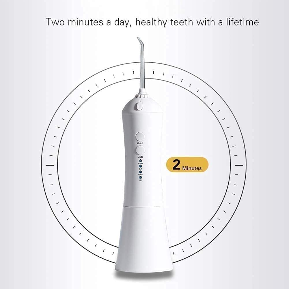 JYYBN Teeth Cleaner Electric Portable Water Flosser,USB Rechargeable Waterproof Teeth Cleaner for Home,with 3 Modes, 360° Rotatable Nozzle,230ml Removable Water Tank, Suitable for Business Trip