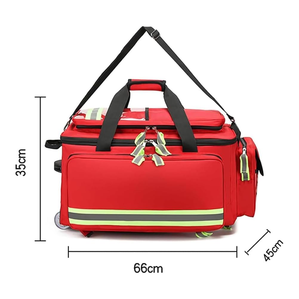 First Aid Kit with Compartments - Large Capacity Trauma Medical Kit for Home and Travel - Essential for Nurses, Doctors, Emergency Preparedness