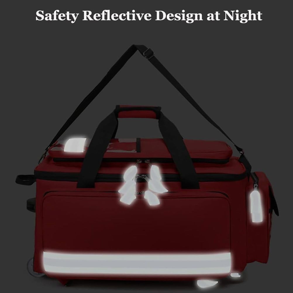 First Aid Kit with Compartments - Large Capacity Trauma Medical Kit for Home and Travel - Essential for Nurses, Doctors, Emergency Preparedness