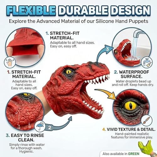 Dinosaur Head Hair Washing Gloves, Cartoon Dinosaur Scalp Massager Shampoo Brush Gloves, Silicone Teeth Scrubber Bath Tool, Fun Bath Tool for Bathroom Accessories & Home Use