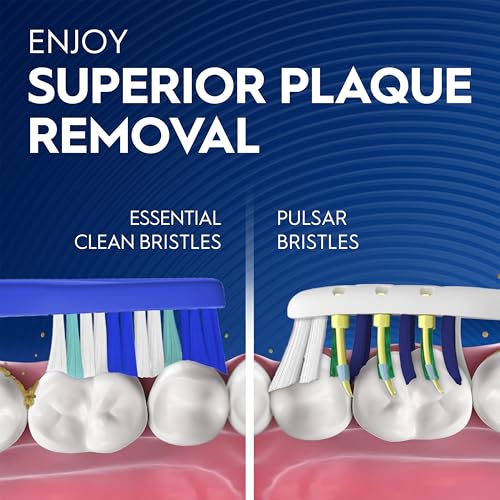 Oral-B Toothbrush, Vibrating Plaque Remover Pulsar, Vibrating Battery Toothbrush, Soft, 4 Count