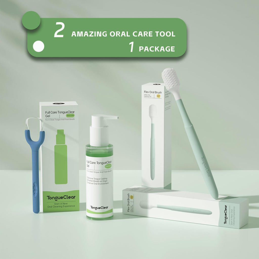 Tongueclear Effective Tongue Scraper and Oral Mucosal Cleaner Kit for Adults