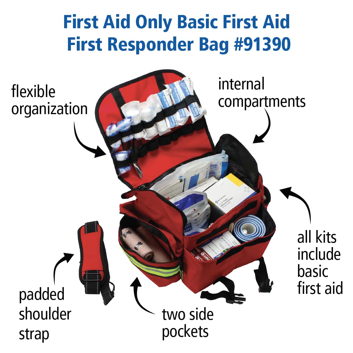 First Aid Only 91484 Basic First Aid Kit First Responder Bag