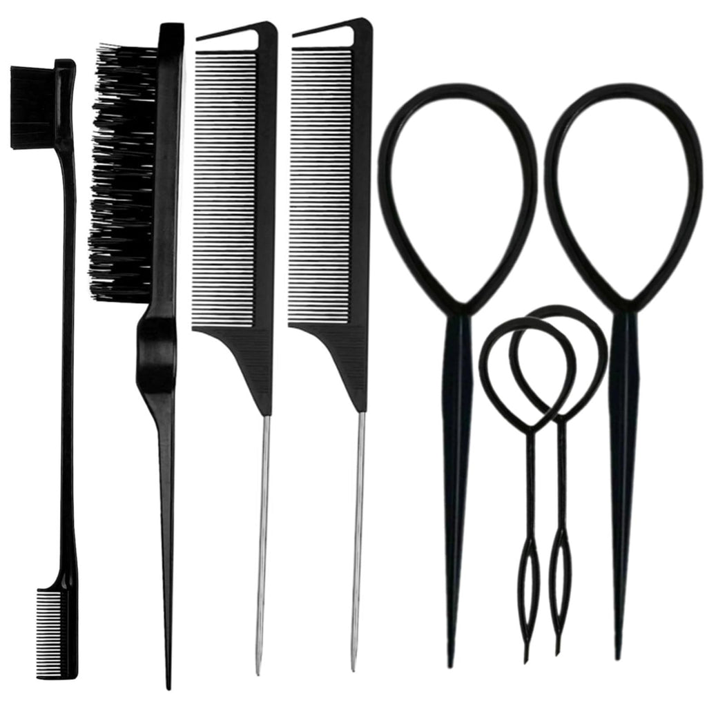 ZVOREI 8-Piece Pink Hair Styling Brush & Comb Set