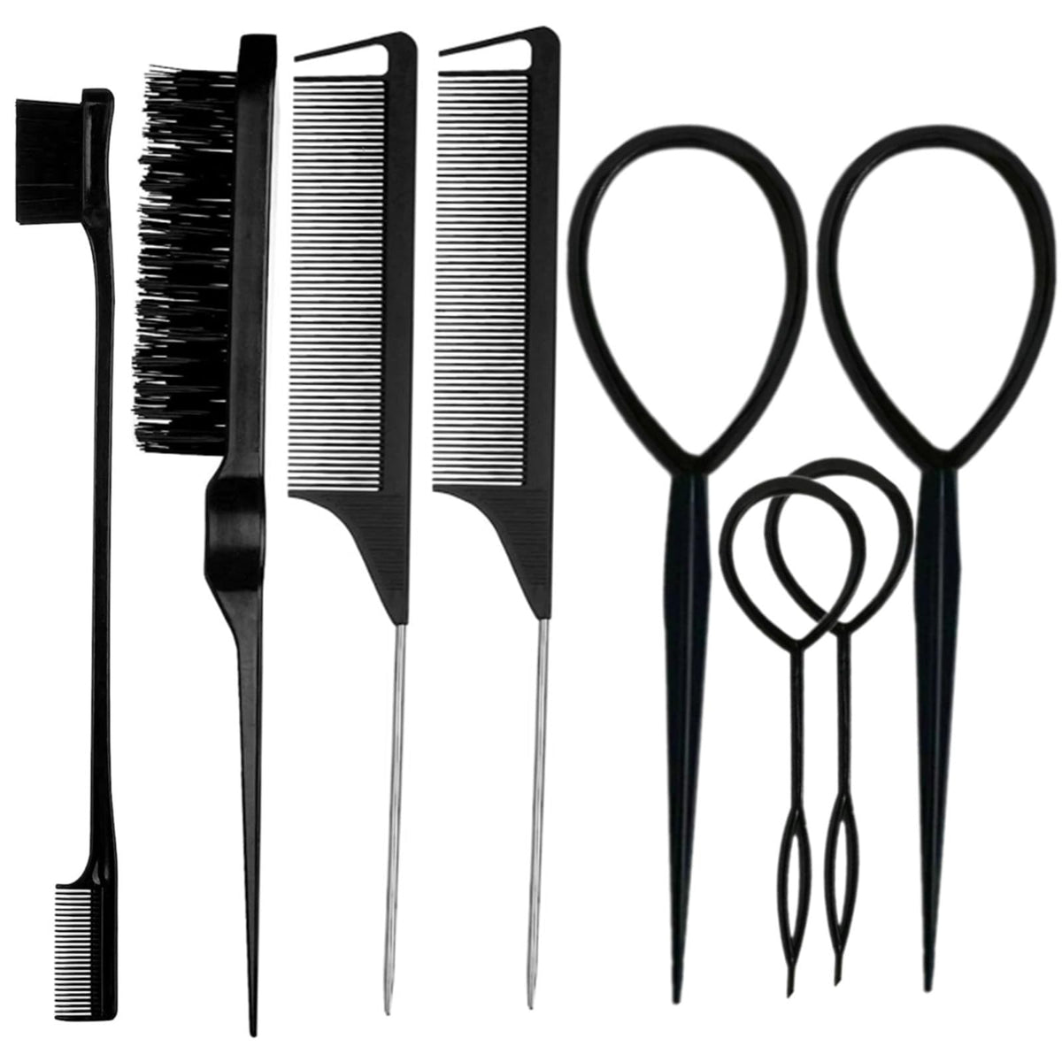 ZVOREI 8-Piece Pink Hair Styling Brush & Comb Set