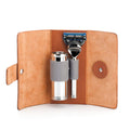 MÜHLE TRAVEL Vegetable-Tanned Cowhide Travel Case 5-Blade Razor & Travel Brush