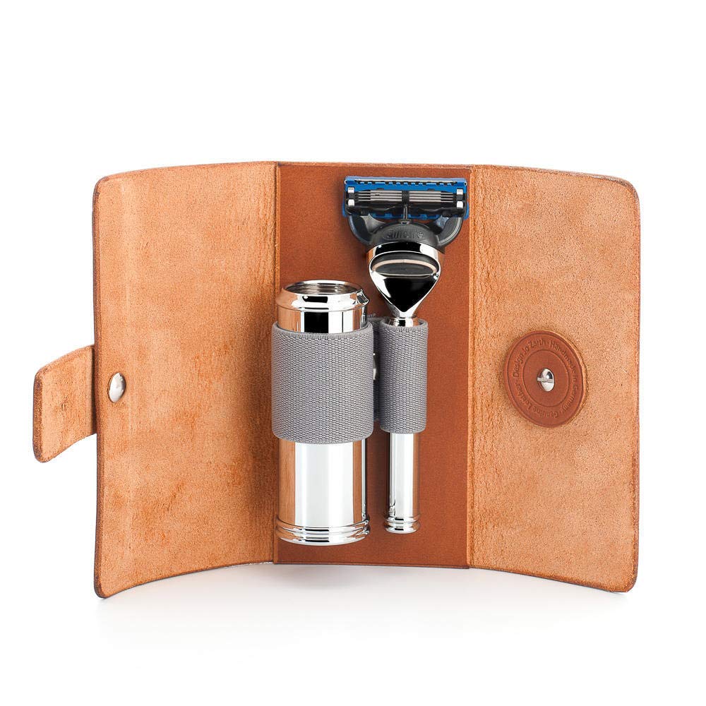 MÜHLE Travel Razor & Brush Set with Leather Case