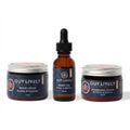 Guy Lively Men’s Grooming Essentials 3‑Pack, Beard Oil with Moringa & Hemp, Unscented Shave Cream with Shea & Aloe, After Shave Lotion with Organic Aloe & Hyaluronic Acid, Hydrating & Soothing Set