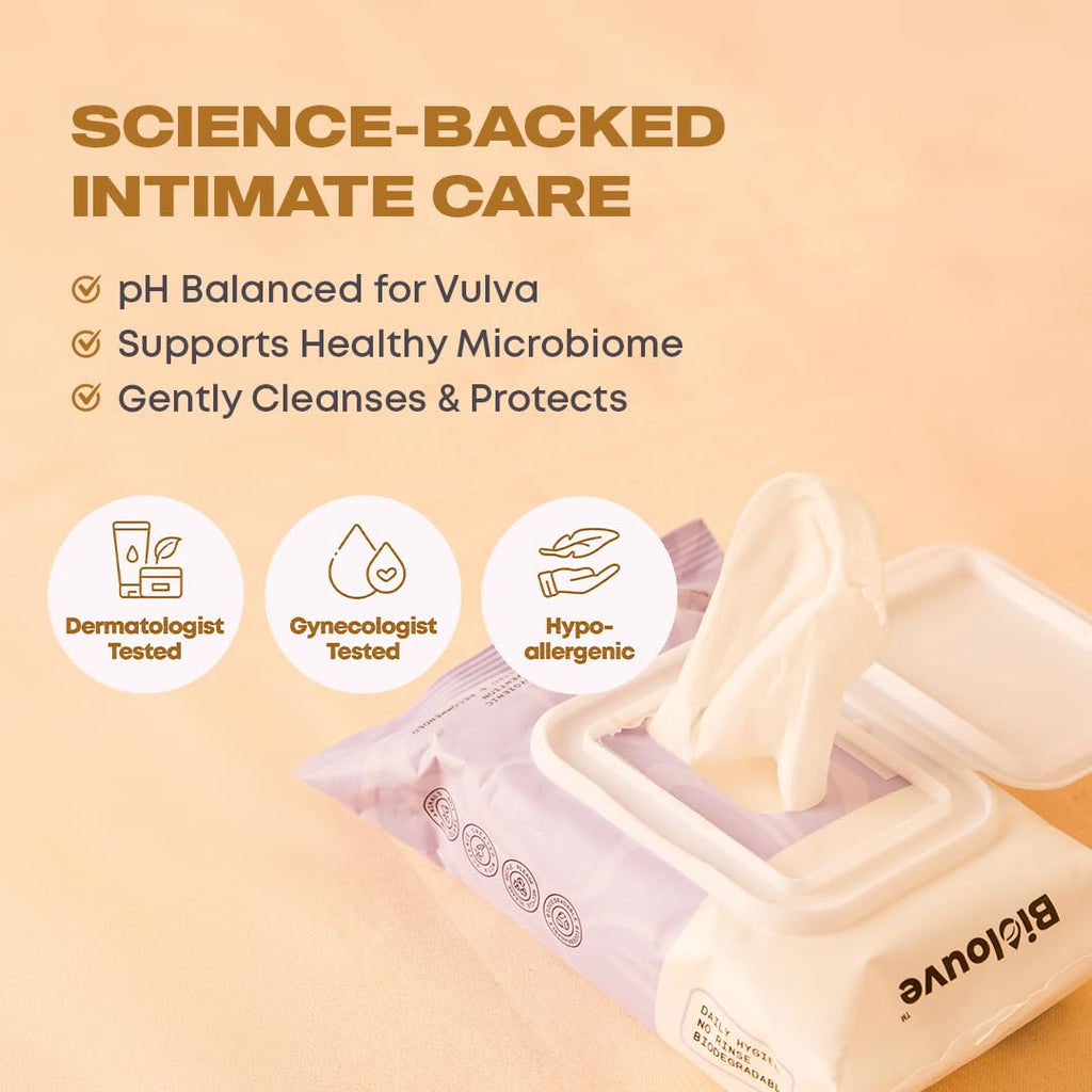 Biolouve V Queen Essentials Kit - 5 Steps Intimate Vulva Care Bundle with Toiletry Bag – BioticV+ - Vaginal pH Balanced Feminine Wash, Waterless Cleanse Foam, Wipes, Deodorant Spray & Firming Serum