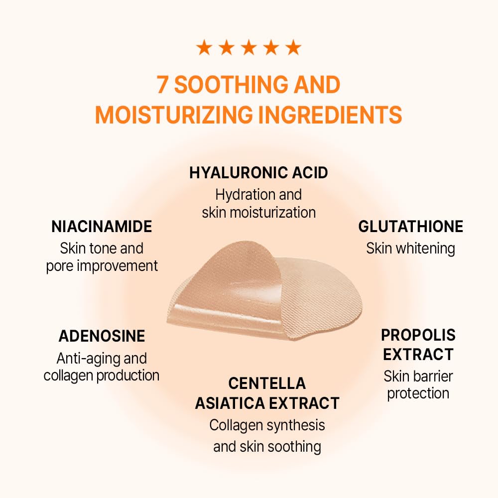 BLOCK&CARE Golf Patches for Sun Protection UV Protection Facial Patches for Outdoor Activities 5Pairs of Sunblock Gel Patches with Skincare Ingredients.