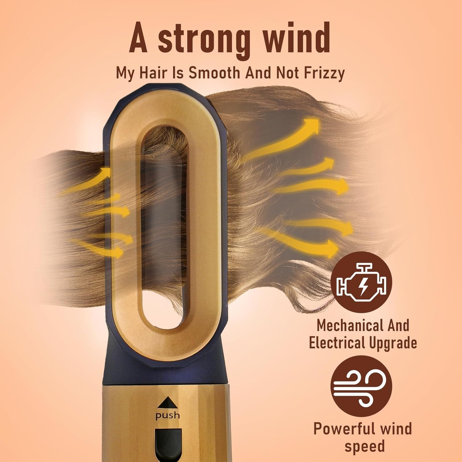 Hair Dryer Brush 5 in 1, Negative Ion Blow Dryer Brush Set - 110,000 RPM High - Speed Hot Air Brush Air Styler Curling Wrap Air Curler,Curling Iron Hair Styling Tool
