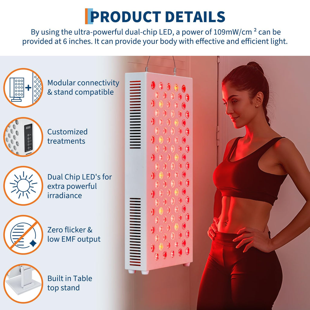 110W 4-Wavelength Red Light Therapy Panel for Face & Body