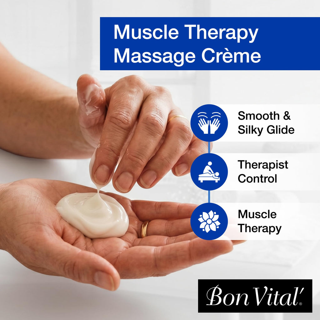 Bon Vital' Multi-Purpose Massage Cr�me, Professional Massage Cream with Aloe Vera to Relax Sore Muscles, Increase Circulation & Repair Dry Skin, Full Body Massage Moisturizer Cream, 1/2 Gallon Jar