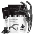 Dental Floss Picks for Teeth - Double Thread, Tooth Picks Flossers for Adults, Toothpicks Floss, Vegan Corn-Straw Handle, Shred-Resistant String for Interdental Oral Care & Gum Health