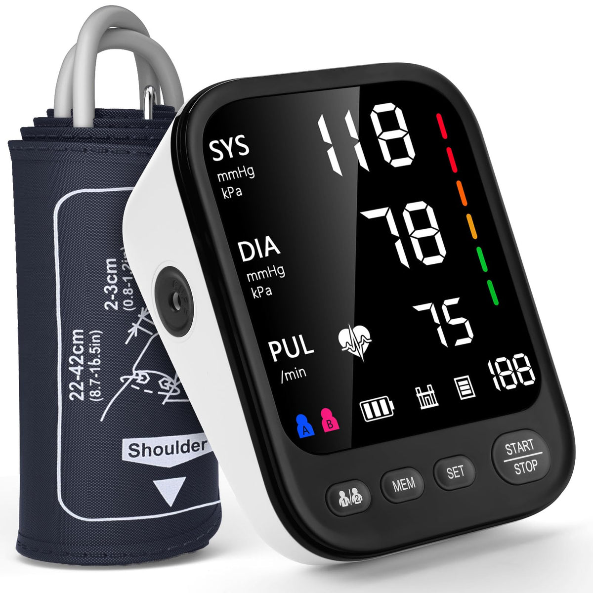 Automatic Upper Arm Blood Pressure Monitor with Large Cuff