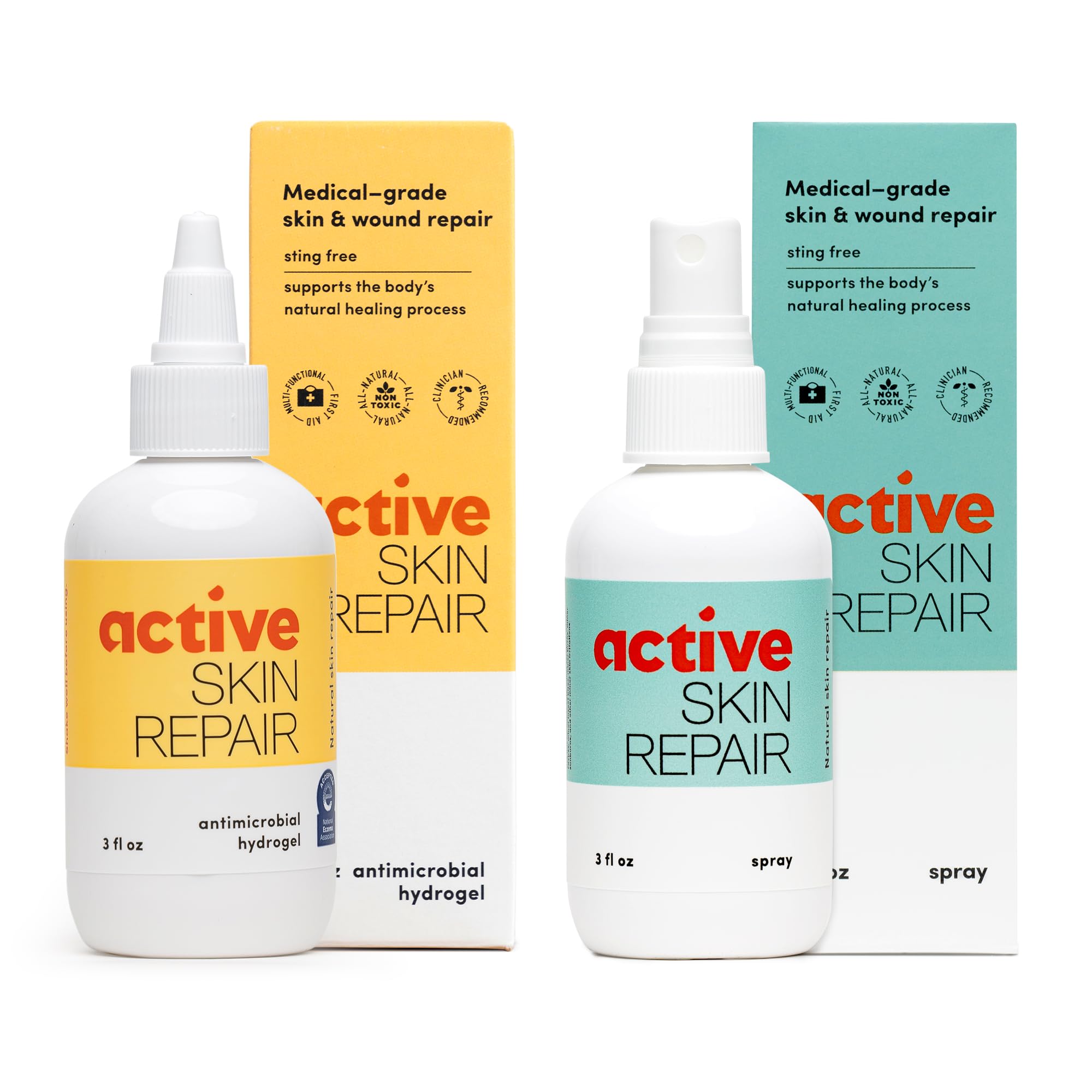 Active Skin Repair - The Natural & Non-Toxic Hydrogel & Antiseptic Spray for Minor Cuts, Scrapes, Rashes, Sunburns and Other Skin Irritations