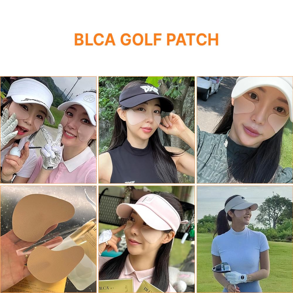 BLOCK&CARE Golf Patches for Sun Protection UV Protection Facial Patches for Outdoor Activities 5Pairs of Sunblock Gel Patches with Skincare Ingredients.