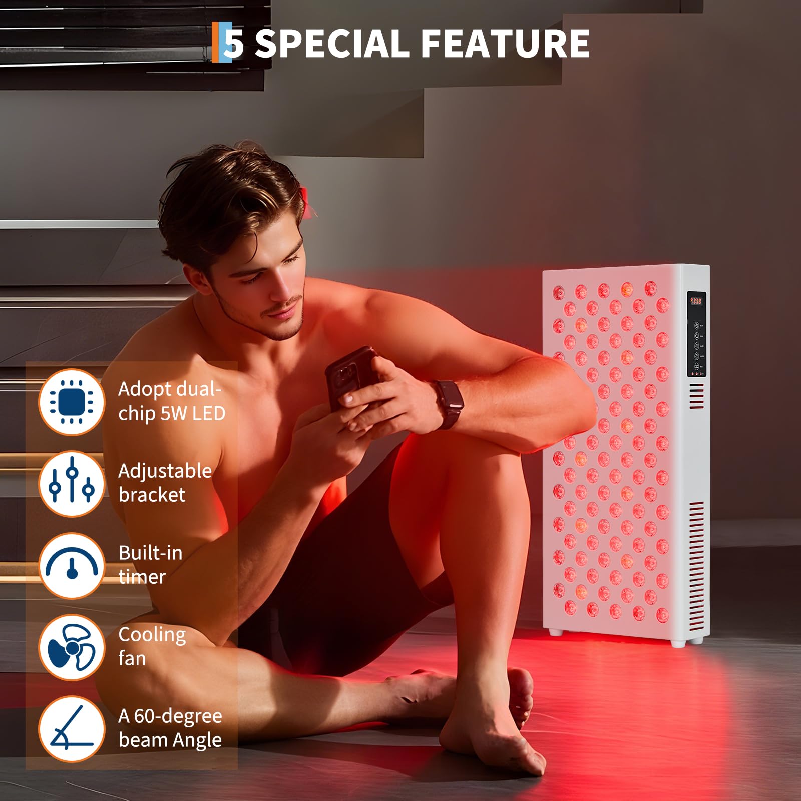 110W 4-Wavelength Red Light Therapy Panel for Face & Body