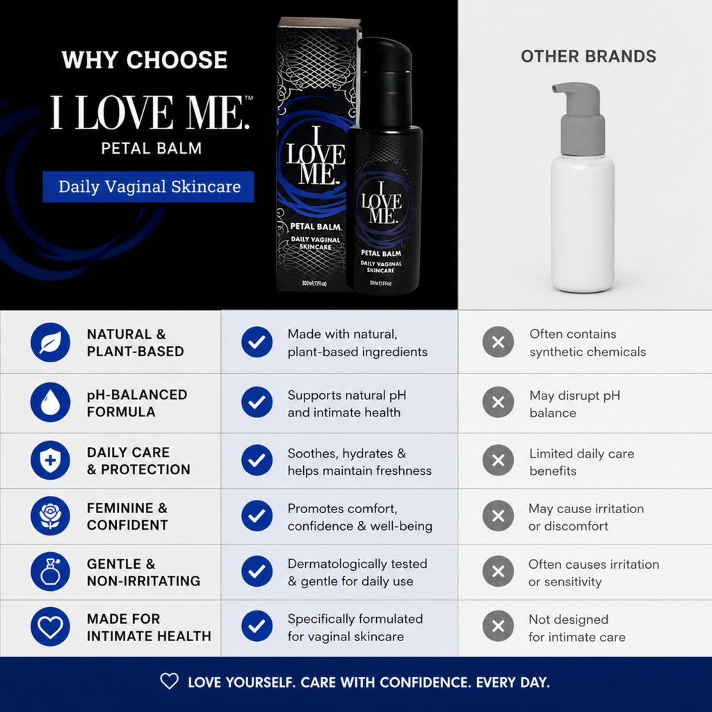 I Love Me Petal Balm - Vulva Balm for Feminine Care - Intimate Skin Care, Menopause Support - Relieves Feminine Dryness, Itching & Irritation - Hormone Free, Vaginal Moisturizer for Women 2oz 2 Pack