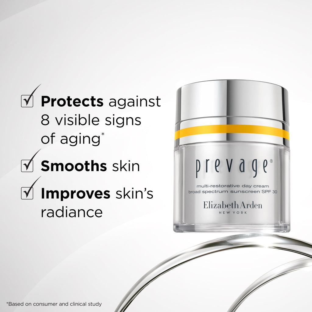 Elizabeth Arden PREVAGE Anti-Aging Face Moisturizer Cream for Women, SPF 30 Broad Spectrum Sunscreen, Reduces Fine Lines & Wrinkles, With Antioxidant Idebenone Technology