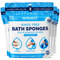 Scrubzz Disposable Rinse Free Bathing Wipes - 25 Pack - All-in-1 Single Use Shower Wipes, Simply Dampen, Lather, and Dry Without Shampoo or Rinsing