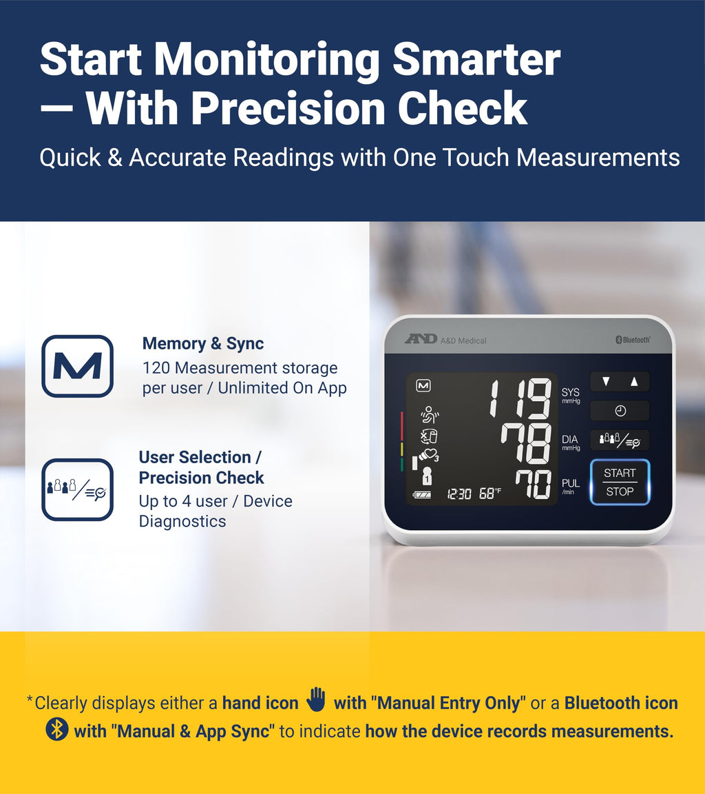 A&D Medical Precision Check Pro Bluetooth BP Monitor