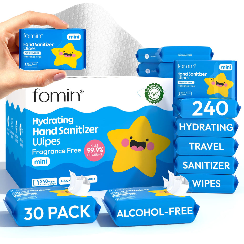 Fomin Fragrance-Free Mini Hand Sanitizing Wipes