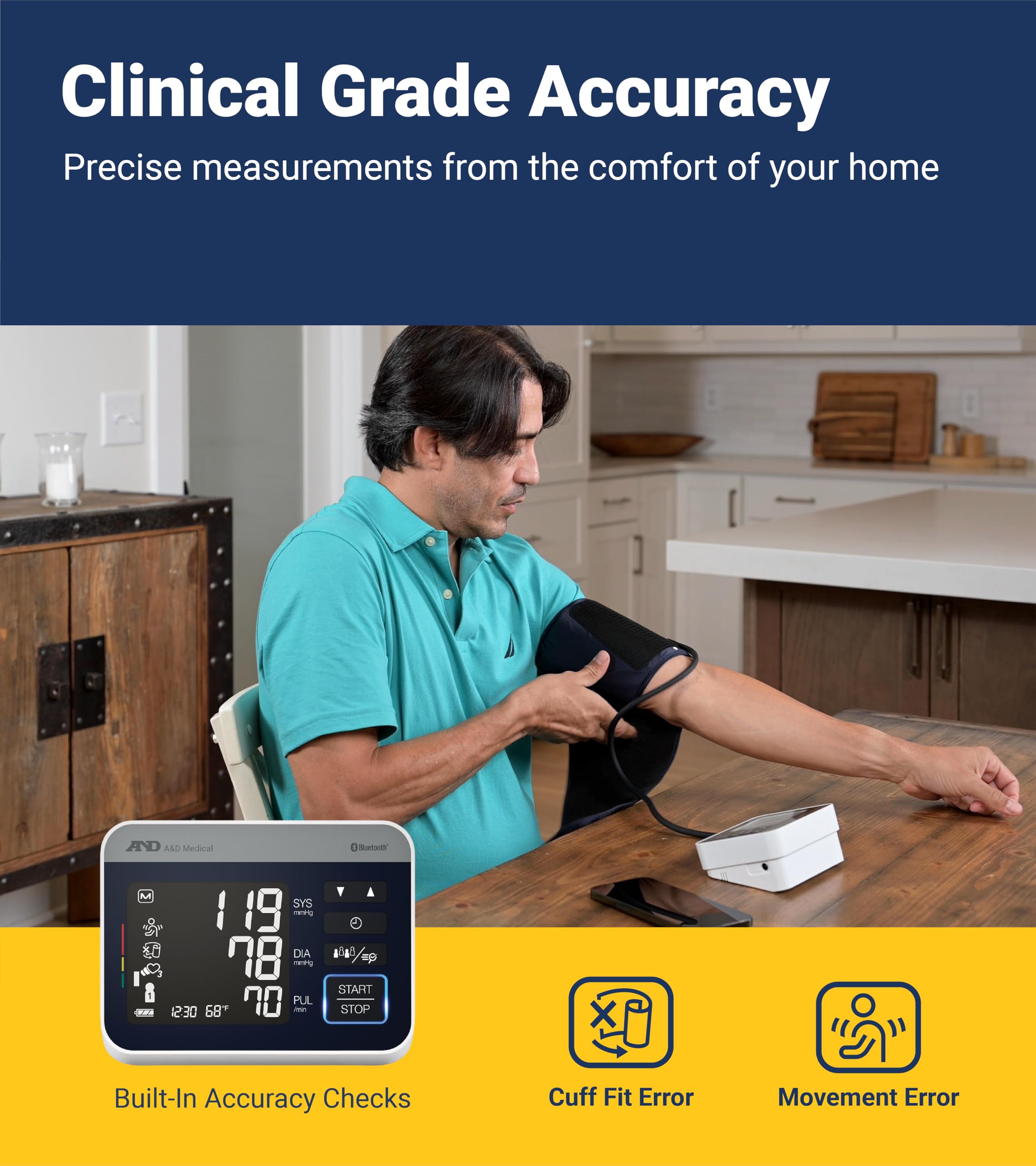 A&D Medical Precision Check Pro Bluetooth BP Monitor