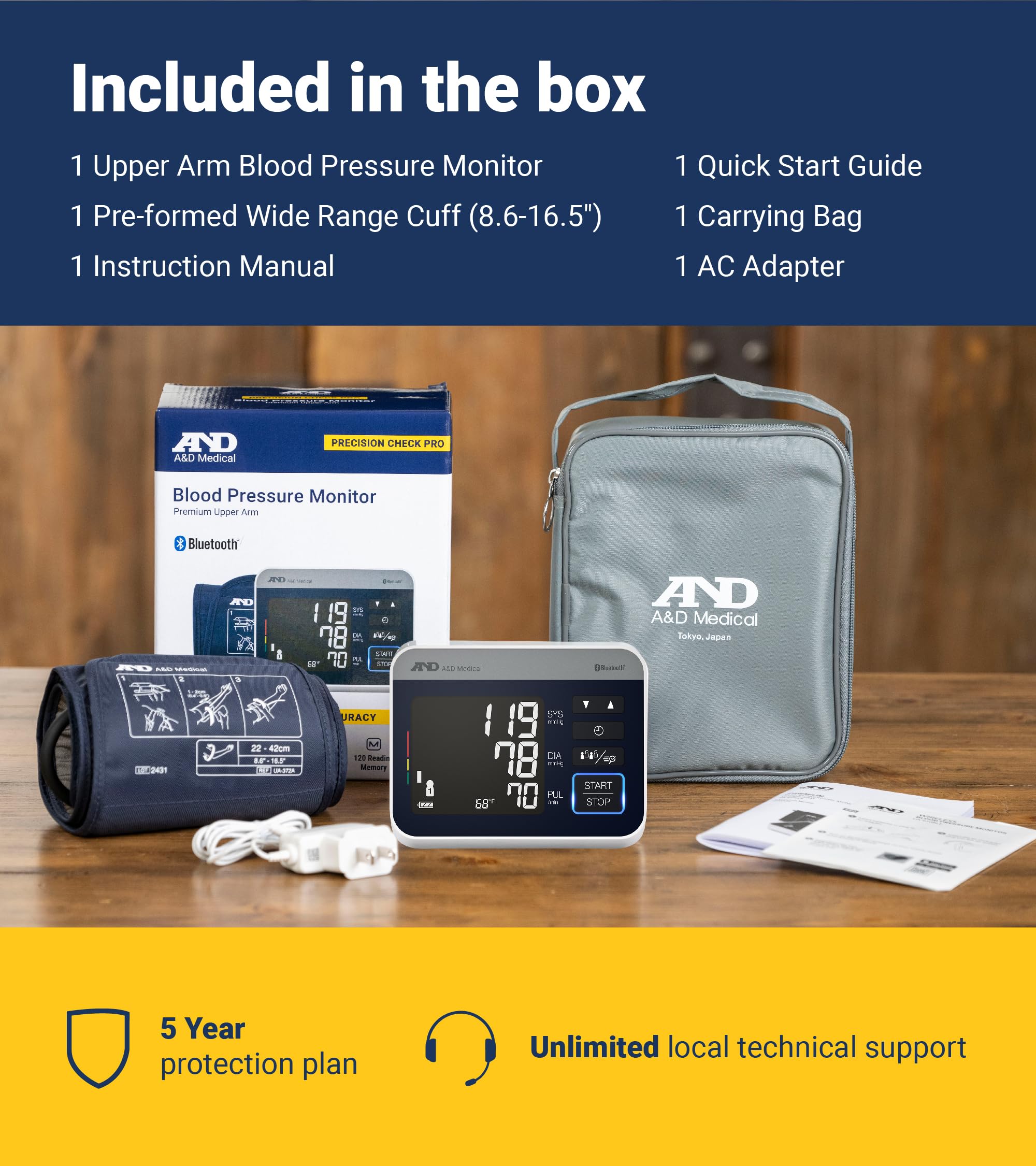 A&D Medical Precision Check Pro Bluetooth BP Monitor