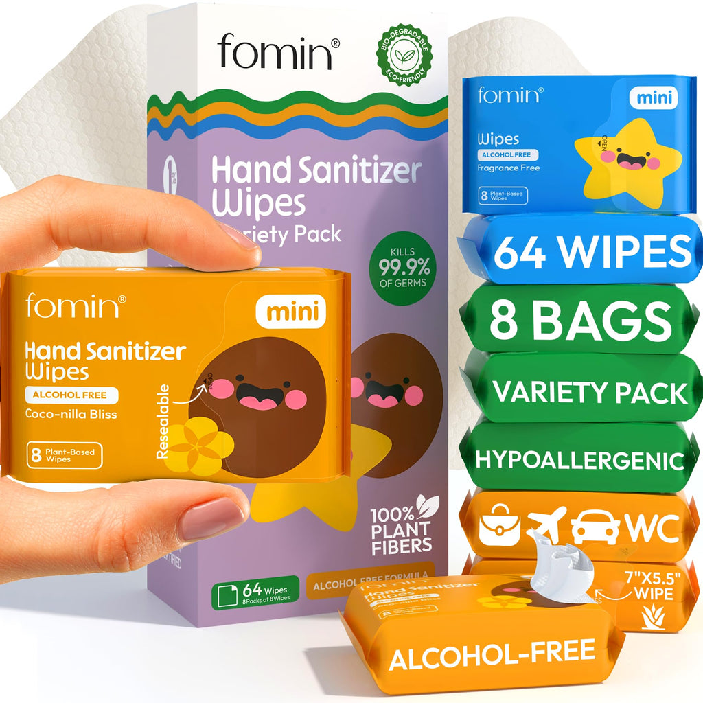 Fomin Fragrance-Free Mini Hand Sanitizing Wipes