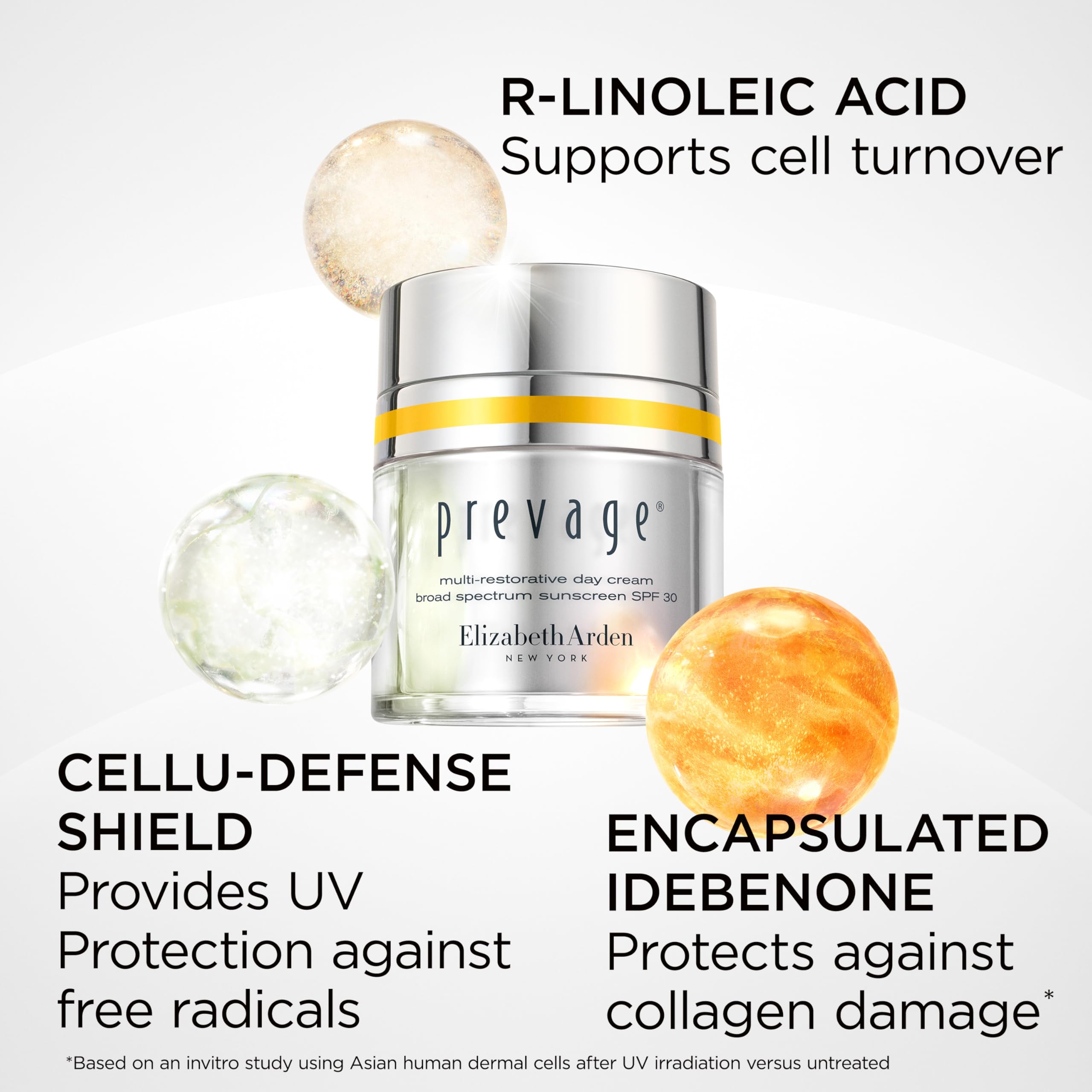 Elizabeth Arden PREVAGE Anti-Aging Face Moisturizer Cream for Women, SPF 30 Broad Spectrum Sunscreen, Reduces Fine Lines & Wrinkles, With Antioxidant Idebenone Technology