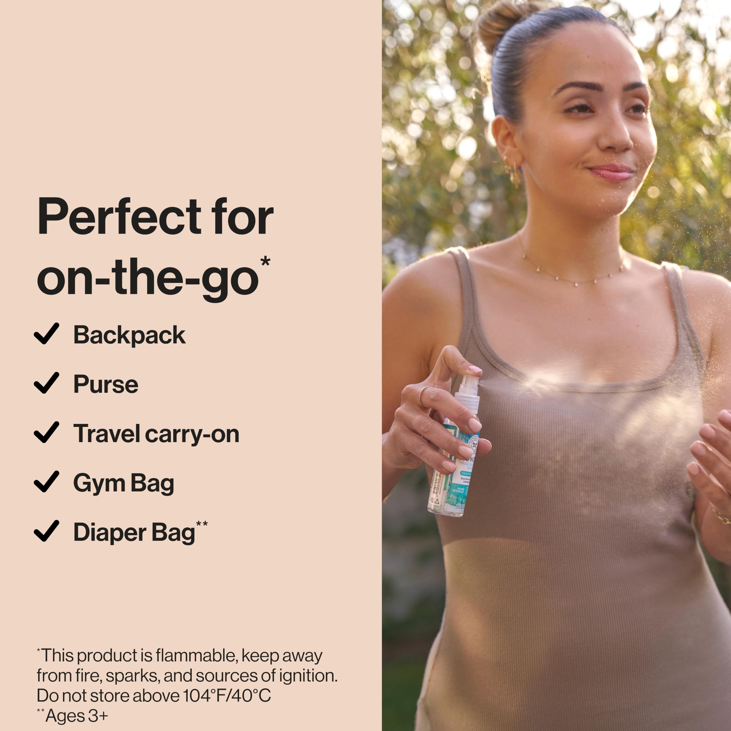 The Honest Company Plant-Based Hand Sanitizer Spray | Kills 99.9% of Germs | Hypoallergenic