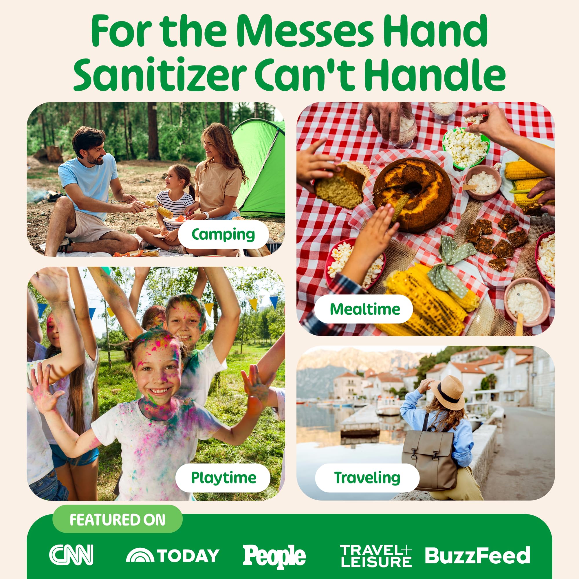 Fomin Mini Hand Wipes - Fragrance Free Mini Wet Wipe - pH Balanced, Biodegradable, Antibacterial On The Go Hand Sanitizing Wipes