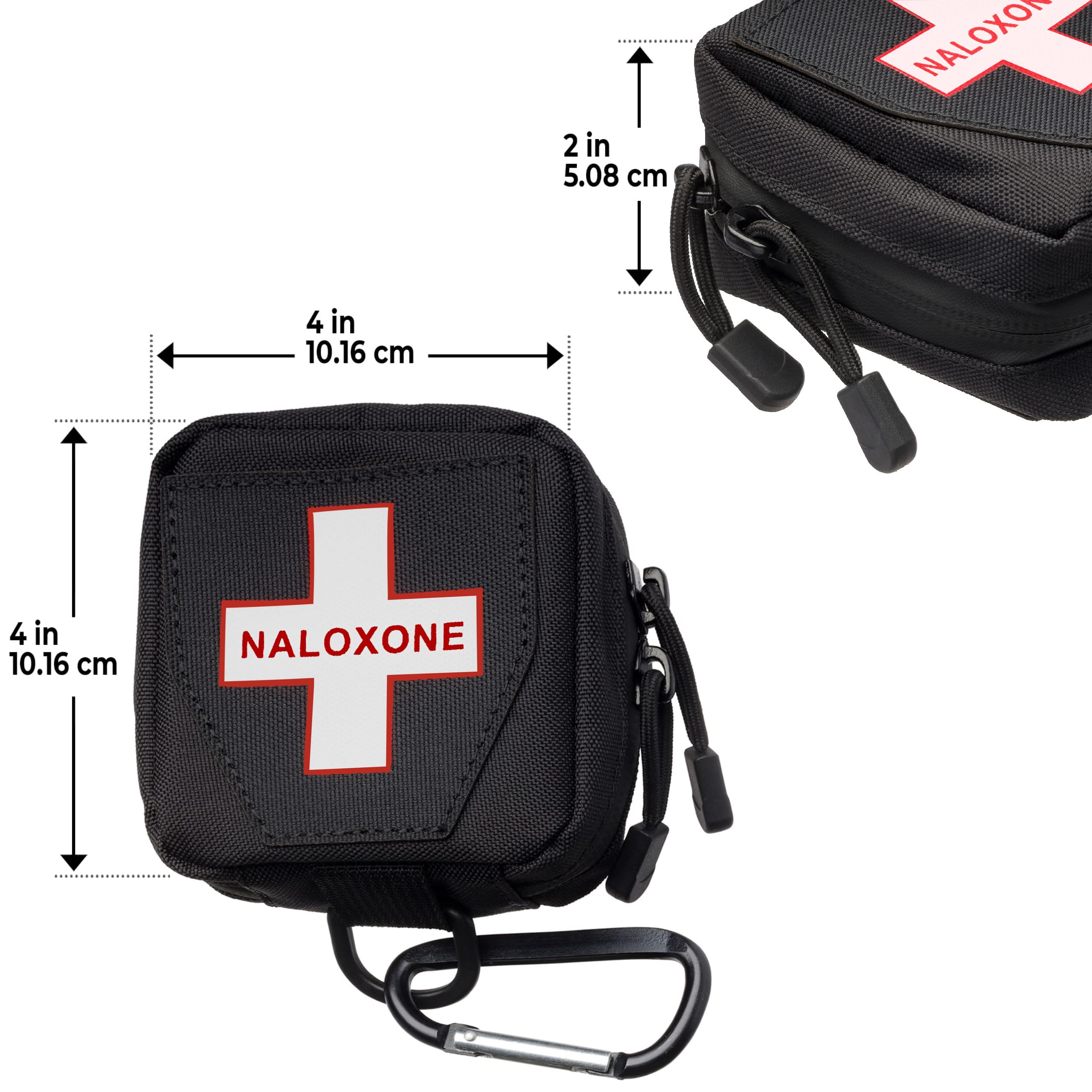 Naloxone Belt Pouch for Opioid Overdose and Naloxone Nasal Spray Kits | Professional Naloxone Nasal Spray Belt Attachment Design | Custom Designed to Hold Two Naloxone Nasal Sprays & Accessories