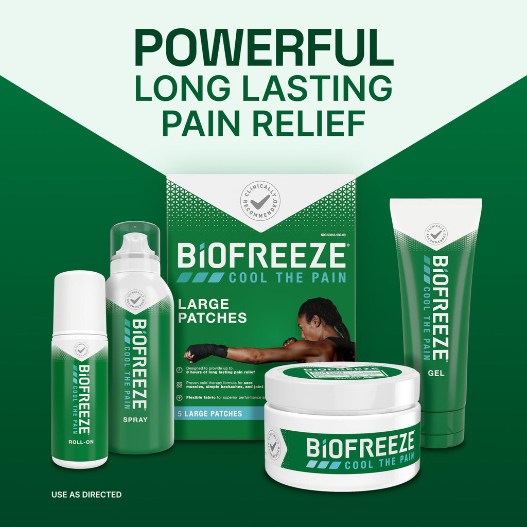 Biofreeze Menthol Pain Relief Roll-On, 3 oz, Pack of 3
