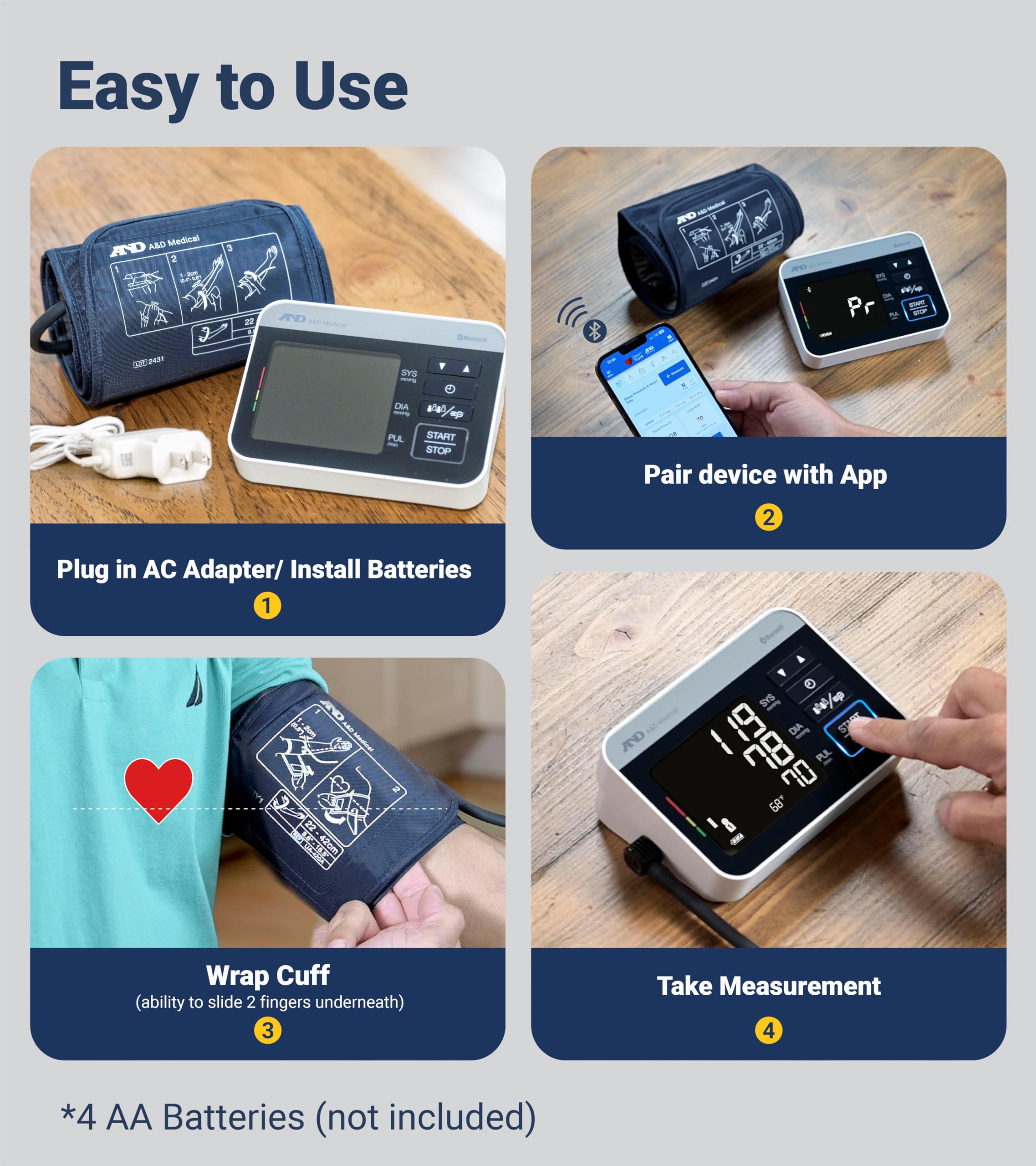 A&D Medical Precision Check Pro Bluetooth BP Monitor