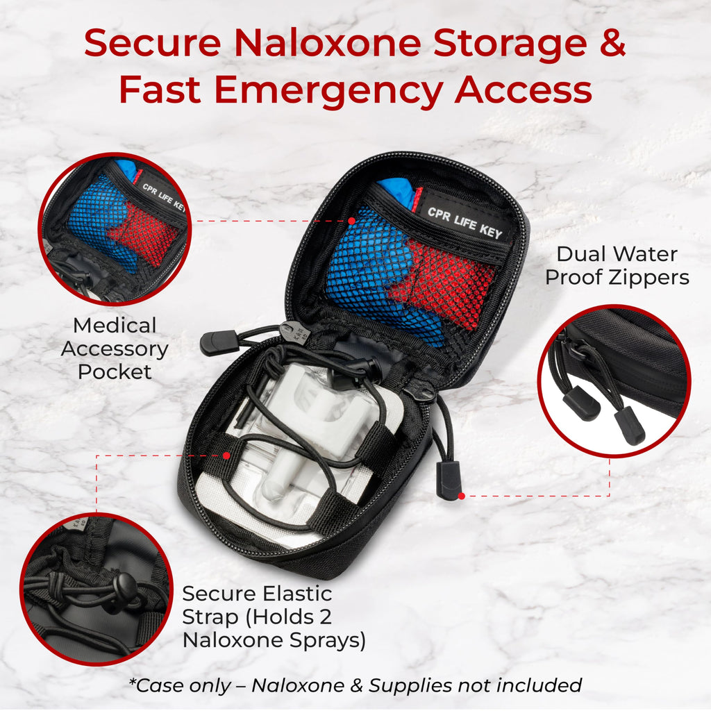 Naloxone Belt Pouch for Opioid Overdose and Naloxone Nasal Spray Kits | Professional Naloxone Nasal Spray Belt Attachment Design | Custom Designed to Hold Two Naloxone Nasal Sprays & Accessories