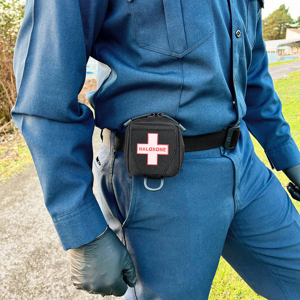 Naloxone Belt Pouch for Opioid Overdose and Naloxone Nasal Spray Kits | Professional Naloxone Nasal Spray Belt Attachment Design | Custom Designed to Hold Two Naloxone Nasal Sprays & Accessories